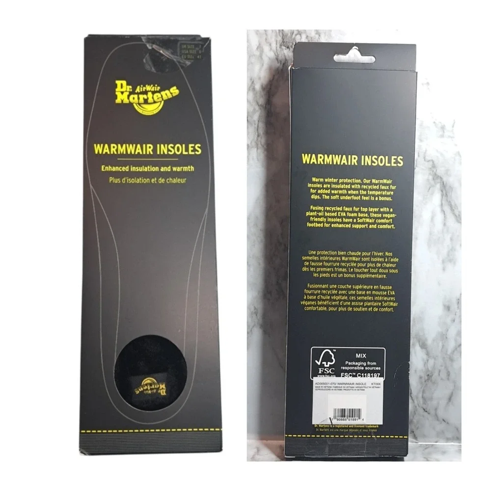 Dr Martens WarmAir Insoles Size US 8 Comfort Fur‎ Enhanced Insulation & Warmth